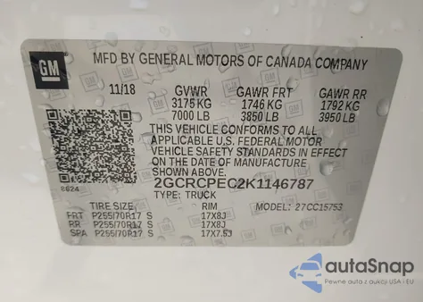 2019 Chevrolet Silverado 1500 Ld Lt from USA, damaged, VIN 2GCRCPEC2K1146787